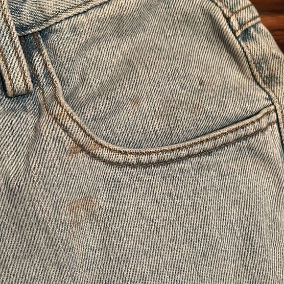 Vintage Guess Blue Distressed Denim Shorts Retro Casual Triangle Guess Pocket - Picture 7 of 13